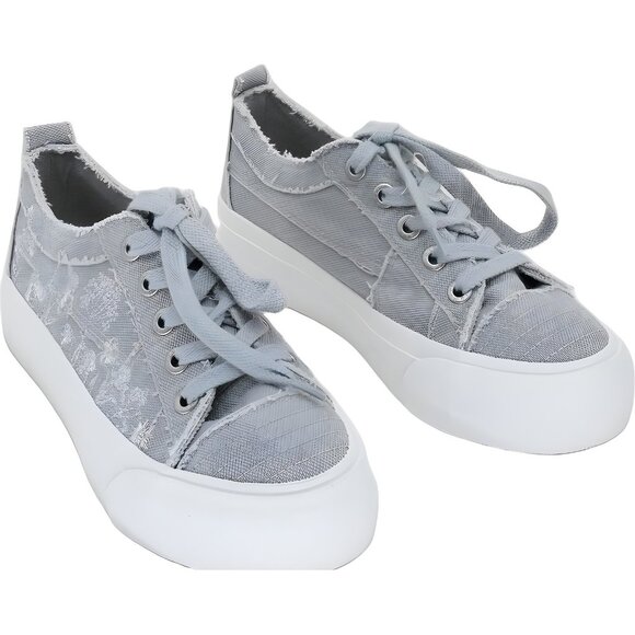 Blowfish Malibu Sadie-Sun Embroidered Canvas Sneakers Gray Women's US 8.5M - Picture 4 of 6